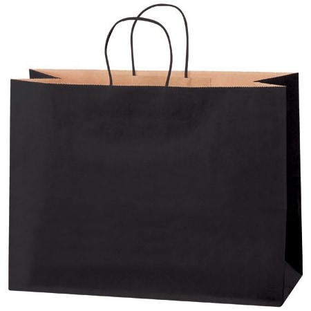Bsc Preferred 16 x 6 x 12'' Black Tinted Shopping Bags, 250PK BUY00032139